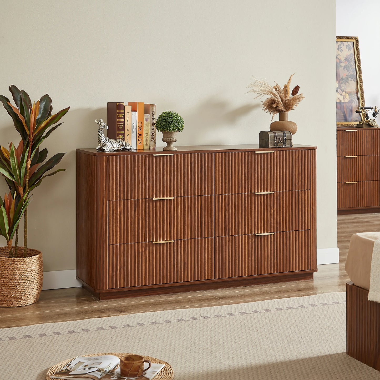 55" Wide Modern Chest of 6 Drawers
