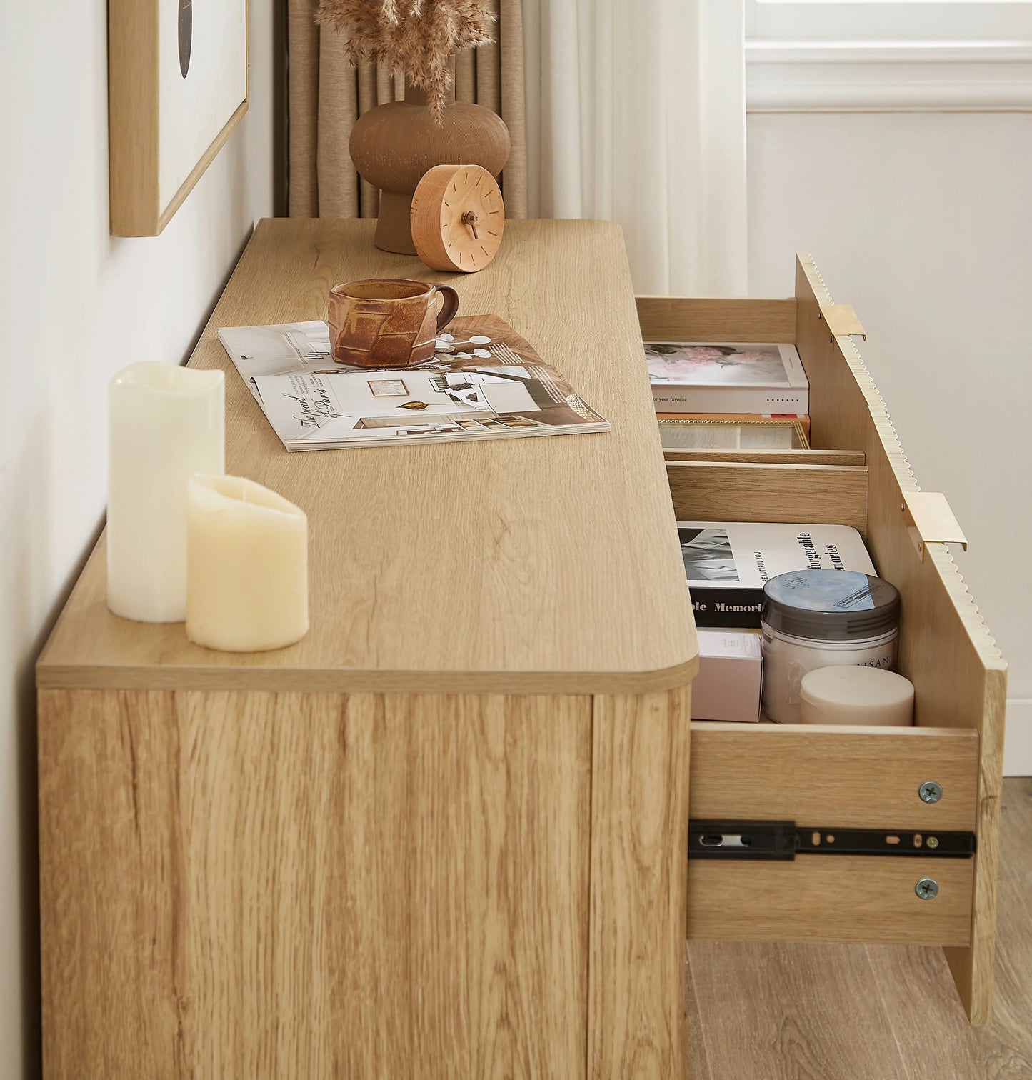 55" Wide Modern Chest of 6 Drawers