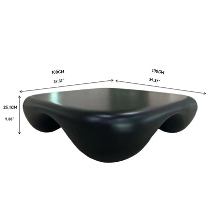 Modern Coffee Table Faux Travertine Textured for Livingroom