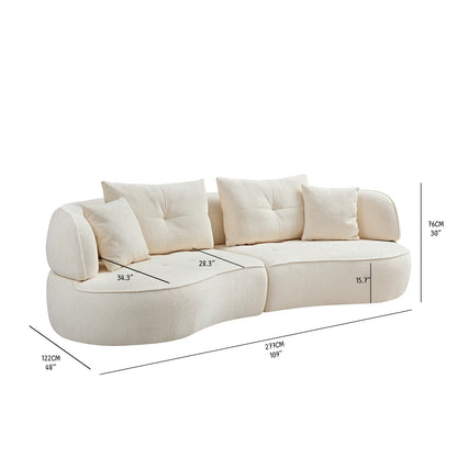 110.24" Orange modular sofa, durable fabric, solid wood frame