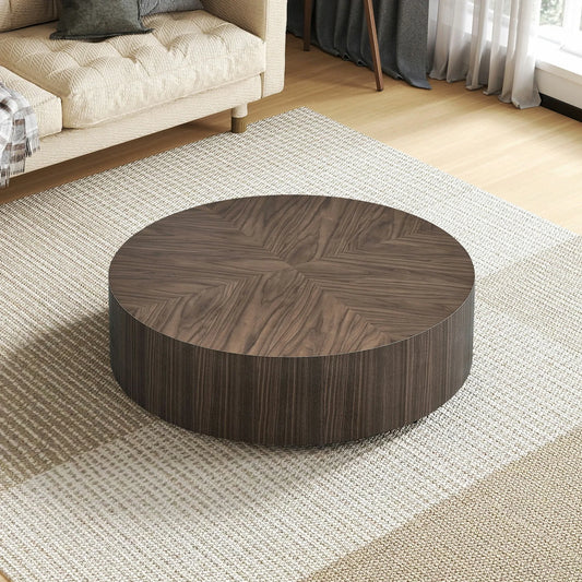 35.43" Modern Round MDF Drum Coffee Table