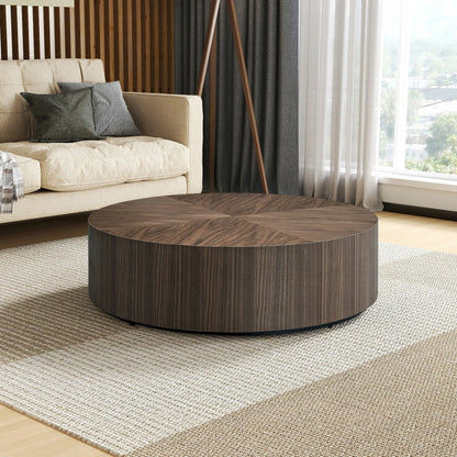 35.43" Modern Round MDF Drum Coffee Table