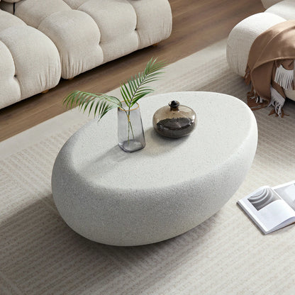 Elliptical Rocks Coffee Table – Stylish Matte Fiberglass Table with Vintage Charm