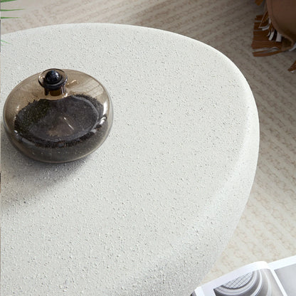 Elliptical Rocks Coffee Table – Stylish Matte Fiberglass Table with Vintage Charm