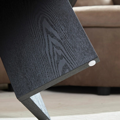 39.4" Modern Coffee Table - Sleek Wood Veneer Top & Stable Pedestal Base for Small Spaces