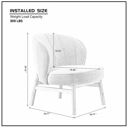 Ash Wooden Frame Upholstered Lounge Shell Chair