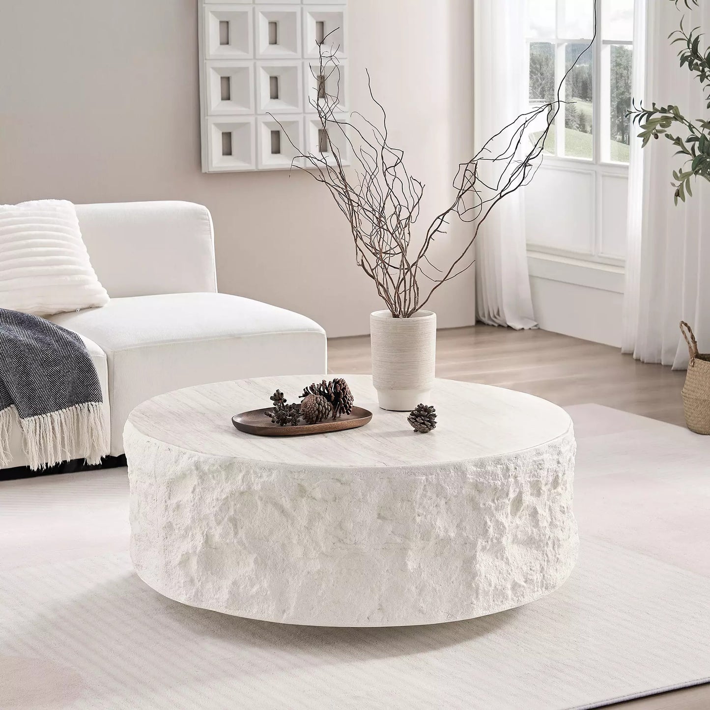 35.43''Fiberglass Round Center Coffee Table