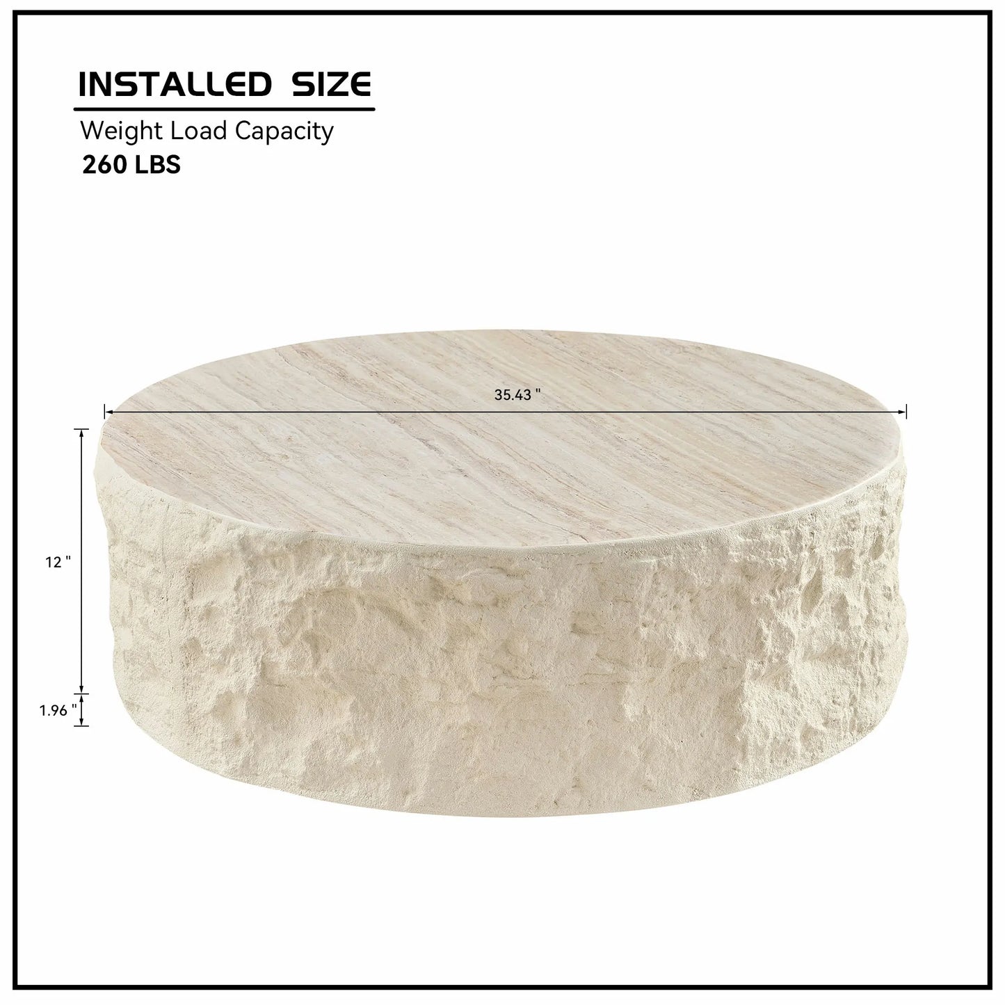 35.43''Fiberglass Round Center Coffee Table