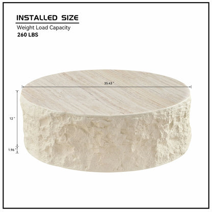 35.43''Fiberglass Round Center Coffee Table