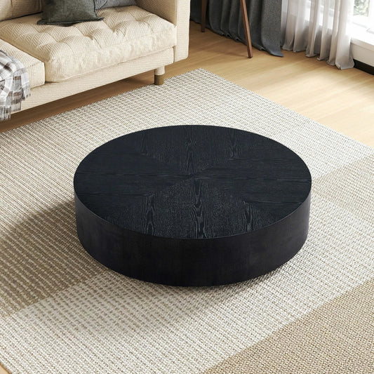 35.43" Modern Round MDF Drum Coffee Table