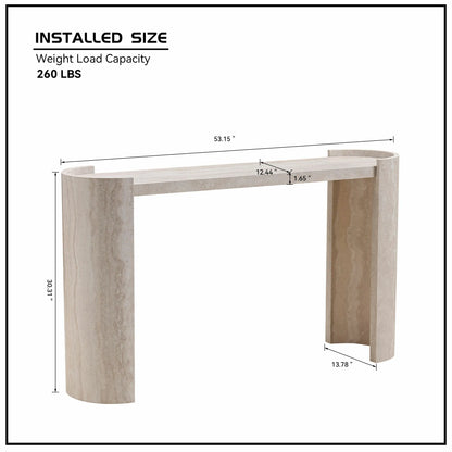 53.15" Faux Marble Entryway Console Table with Modern Design
