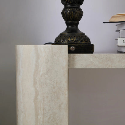 53.15" Faux Marble Entryway Console Table with Modern Design