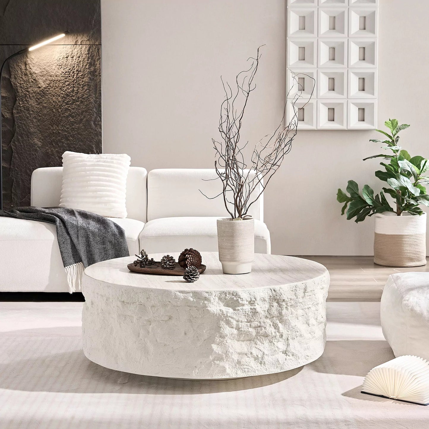 35.43''Fiberglass Round Center Coffee Table