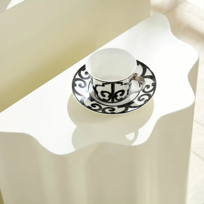 2PCS Set Side Table,Wavy Edges Design Fiberglass Coffee Table