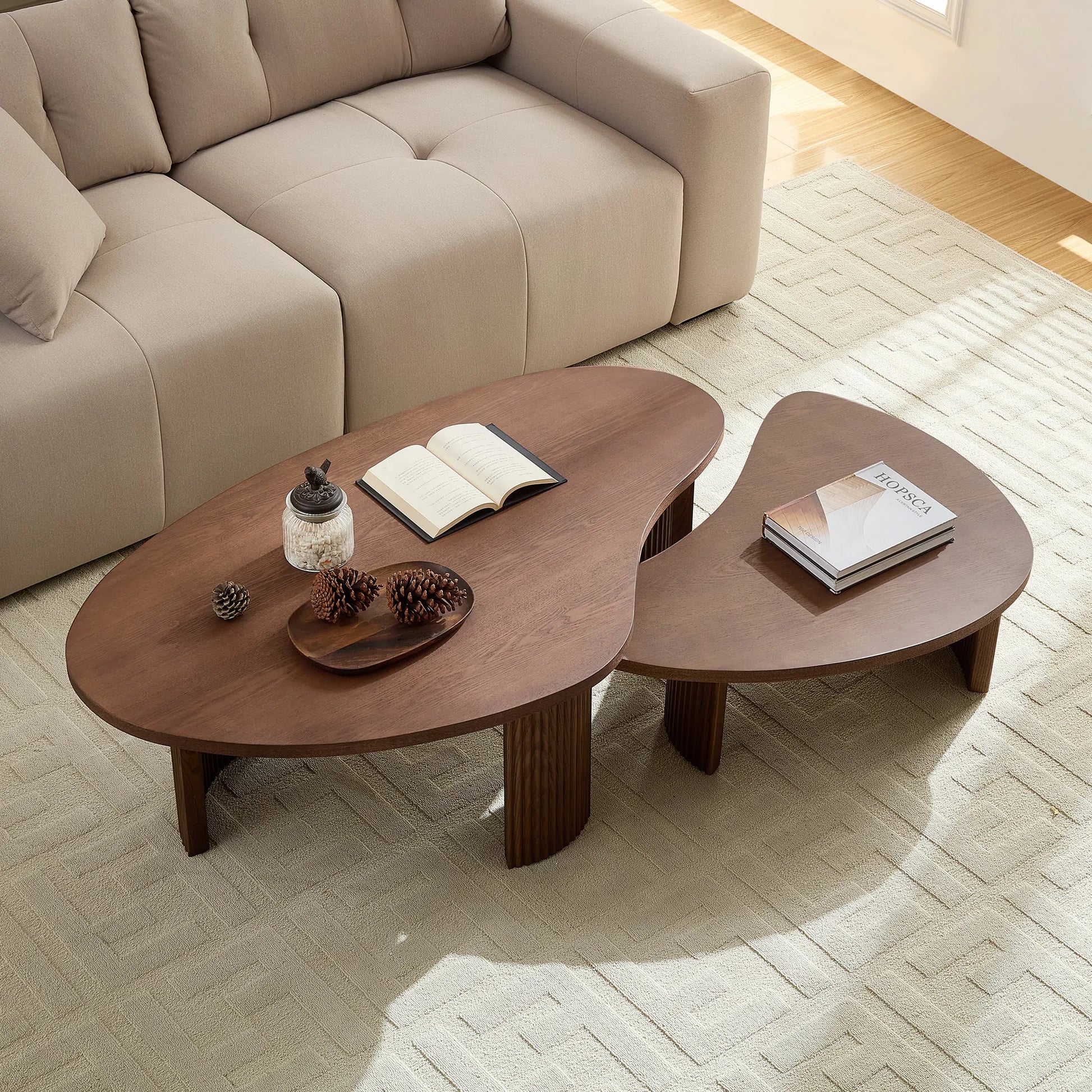 Irregular Seashell Shape Coffee Table Set – Allcurved Irregular Seashell Shape Coffee Table Set – Allcurved