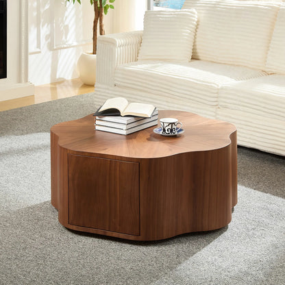 35.43 inch Petal - Small Coffee Table with Hidden Drawer for Living Room