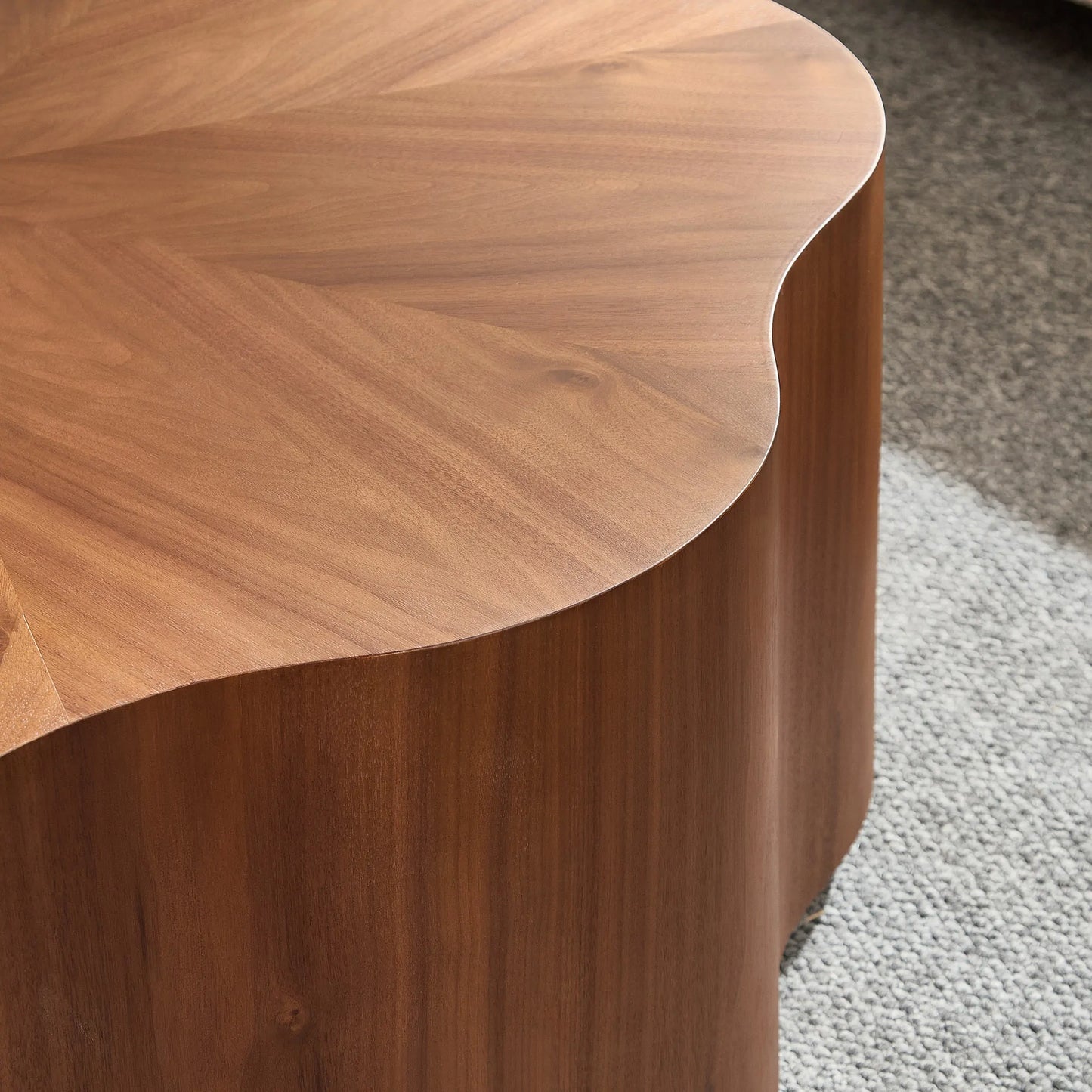 35.43 inch Petal - Small Coffee Table with Hidden Drawer for Living Room