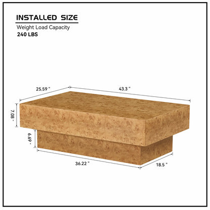 43.31 Inch MDF with Faux Wood Veneer Coffee Tables