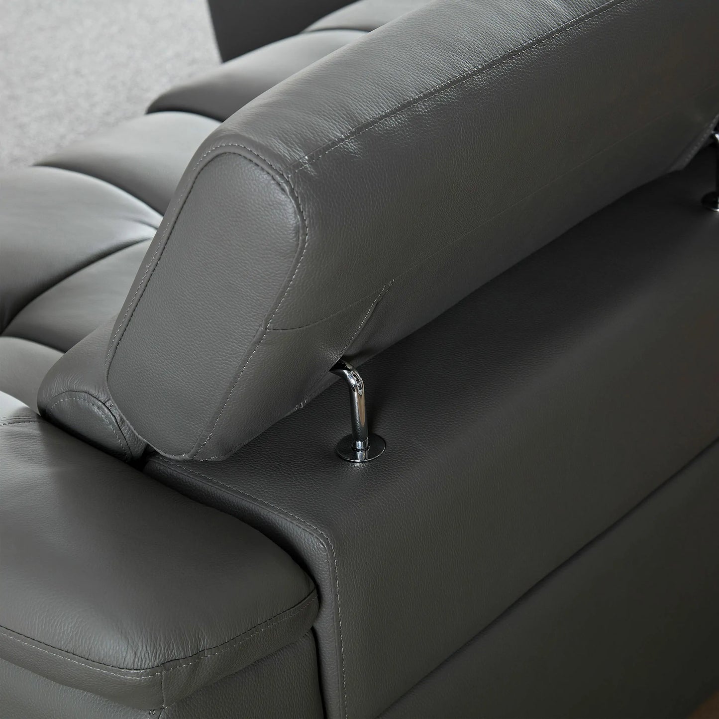 Electric Sofa Left-Facing L-Shaped Leather Recliner with USB Port