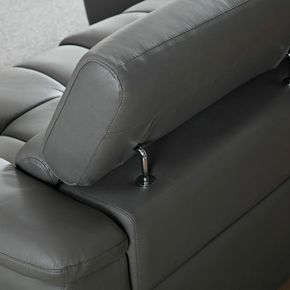 Electric Sofa Left-Facing L-Shaped Leather Recliner with USB Port