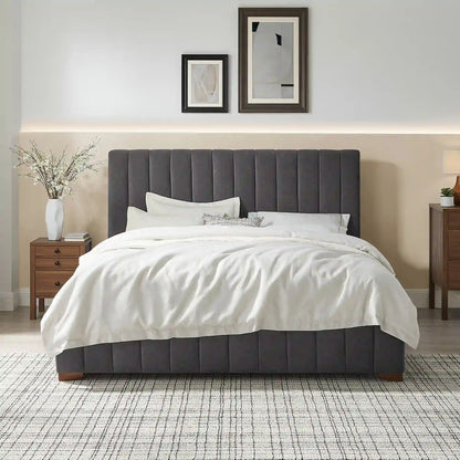Modern Design Bed Frame Upholstered Queen Bed Frame Platform