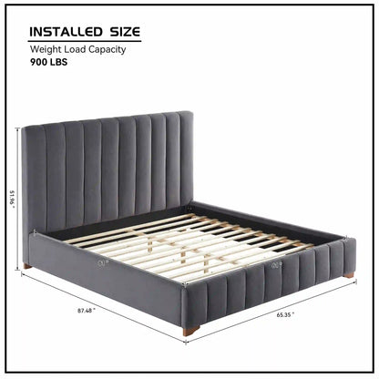 Modern Design Bed Frame Upholstered Queen Bed Frame Platform