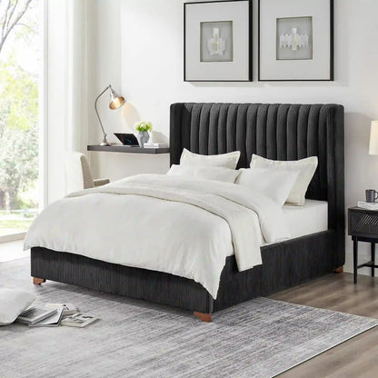 Full Size Modern Design Bed Frame Upholstered Queen Bed Frame Platform