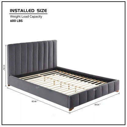 Modern Design Bed Frame Upholstered Queen Bed Frame Platform