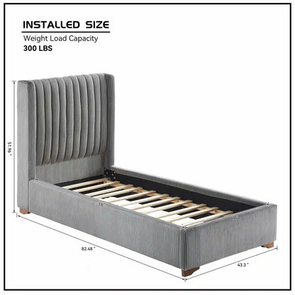 Twin Size Modern Design Bed Frame Upholstered