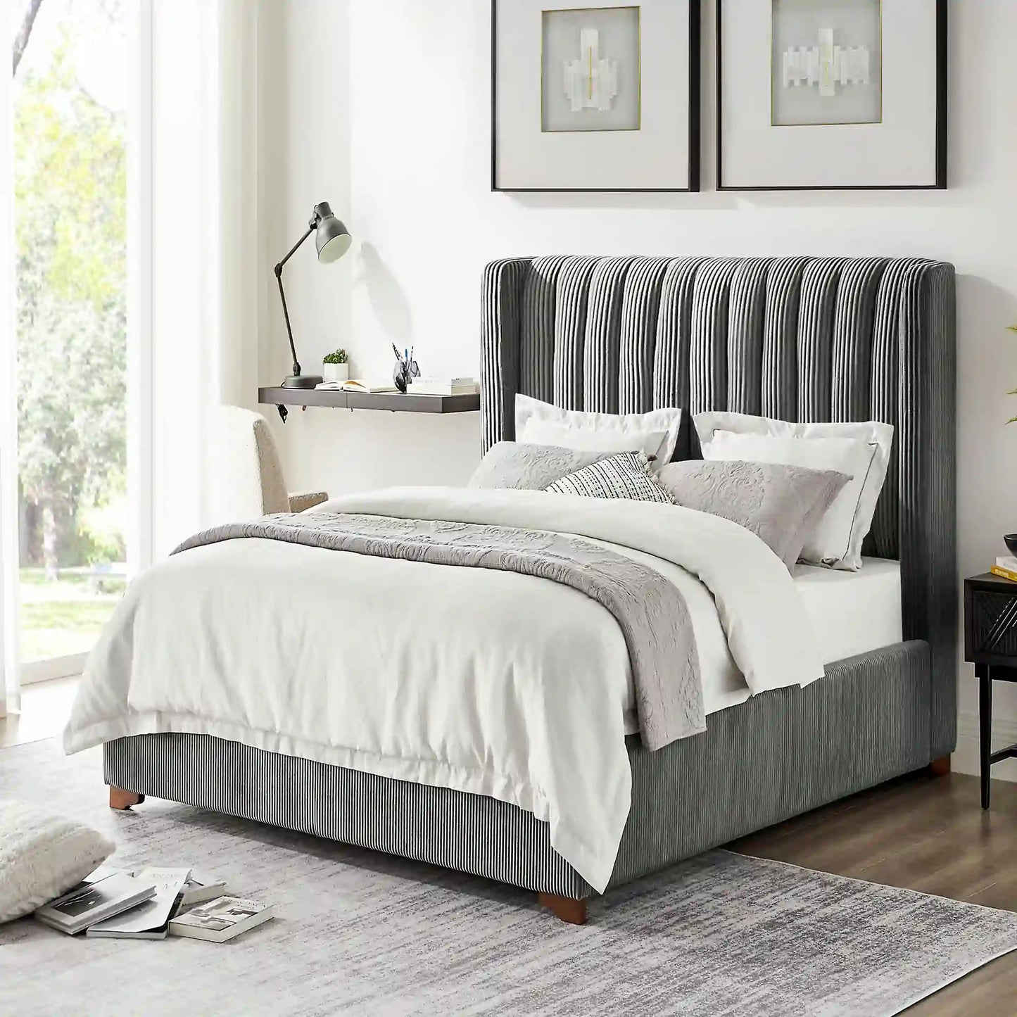 Twin Size Modern Design Bed Frame Upholstered