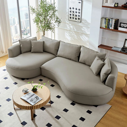 Left-Facing L-Shaped Sectional 128.74 Inch Modern Sectional Curved Sofa Couch