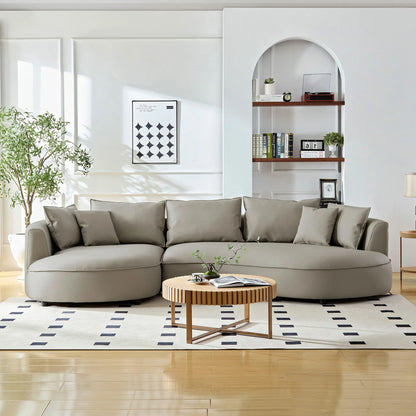 Left-Facing L-Shaped Sectional 128.74 Inch Modern Sectional Curved Sofa Couch