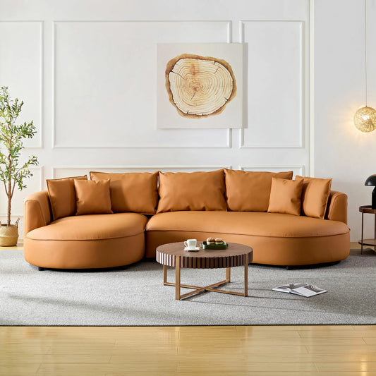 Left-Facing L-Shaped Sectional 128.74 Inch Modern Sectional Curved Sofa Couch