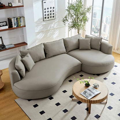 Right-Facing L-Shaped Sectional 128.74 Inch Modern Sectional Curved Sofa Couch