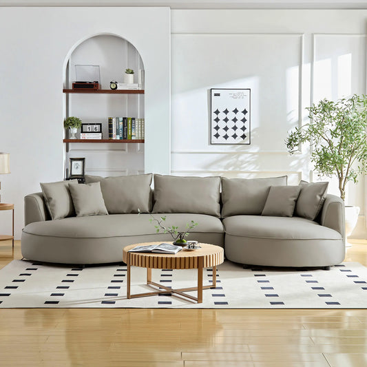 Right-Facing L-Shaped Sectional 128.74 Inch Modern Sectional Curved Sofa Couch