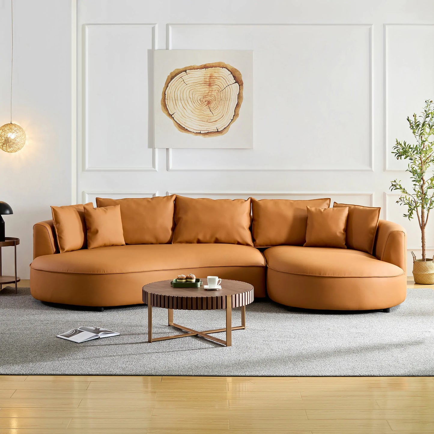Right-Facing L-Shaped Sectional 128.74 Inch Modern Sectional Curved Sofa Couch