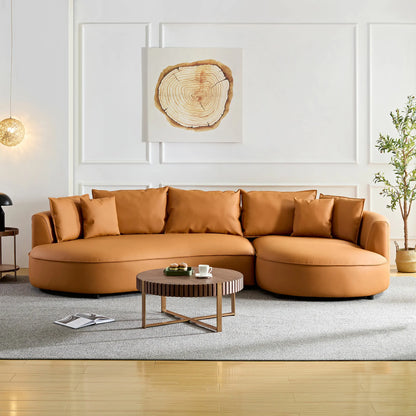 Right-Facing L-Shaped Sectional 128.74 Inch Modern Sectional Curved Sofa Couch