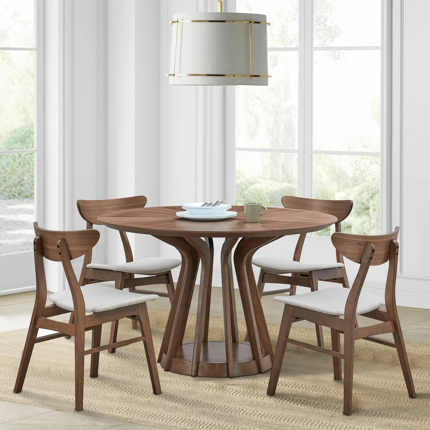 47.24 Inch Saving Place Table,Wooden Dining Table for 4 Persons(without chairs)