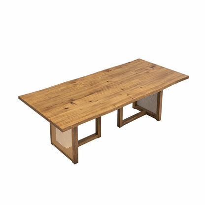 86.61 Inch Oversize Rectangular Waves Dining Table Set