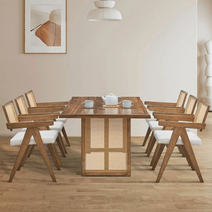86.61 Inch Oversize Rectangular Waves Dining Table Set