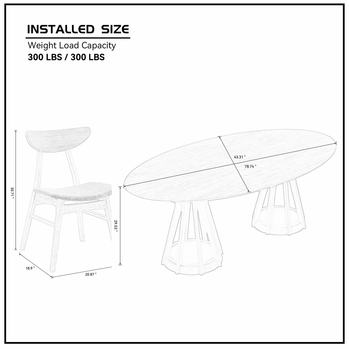 (1 Table+6 Chairs) 78.74 Inch Modern Dining Table Set of 7 pcs