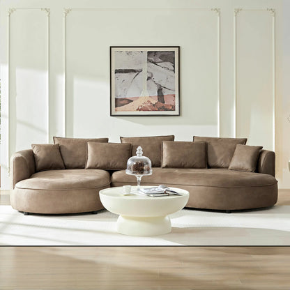 Left-Facing L-Shaped Sectional 128.74 Inch Modern Sectional Curved Sofa Couch