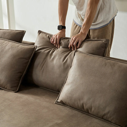 Left-Facing L-Shaped Sectional 128.74 Inch Modern Sectional Curved Sofa Couch