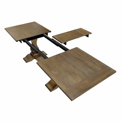 (1 Table + 2 Arm Chairs + 4 Armless Chairs)Retro 102.01 Inch Extendable 7 PCS Wooden Dining Table Set