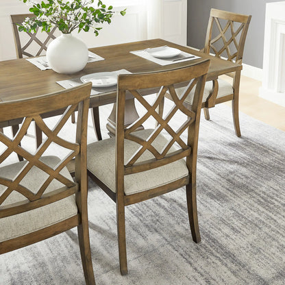 (1 Table + 2 Arm Chairs + 4 Armless Chairs)Retro 102.01 Inch Extendable 7 PCS Wooden Dining Table Set
