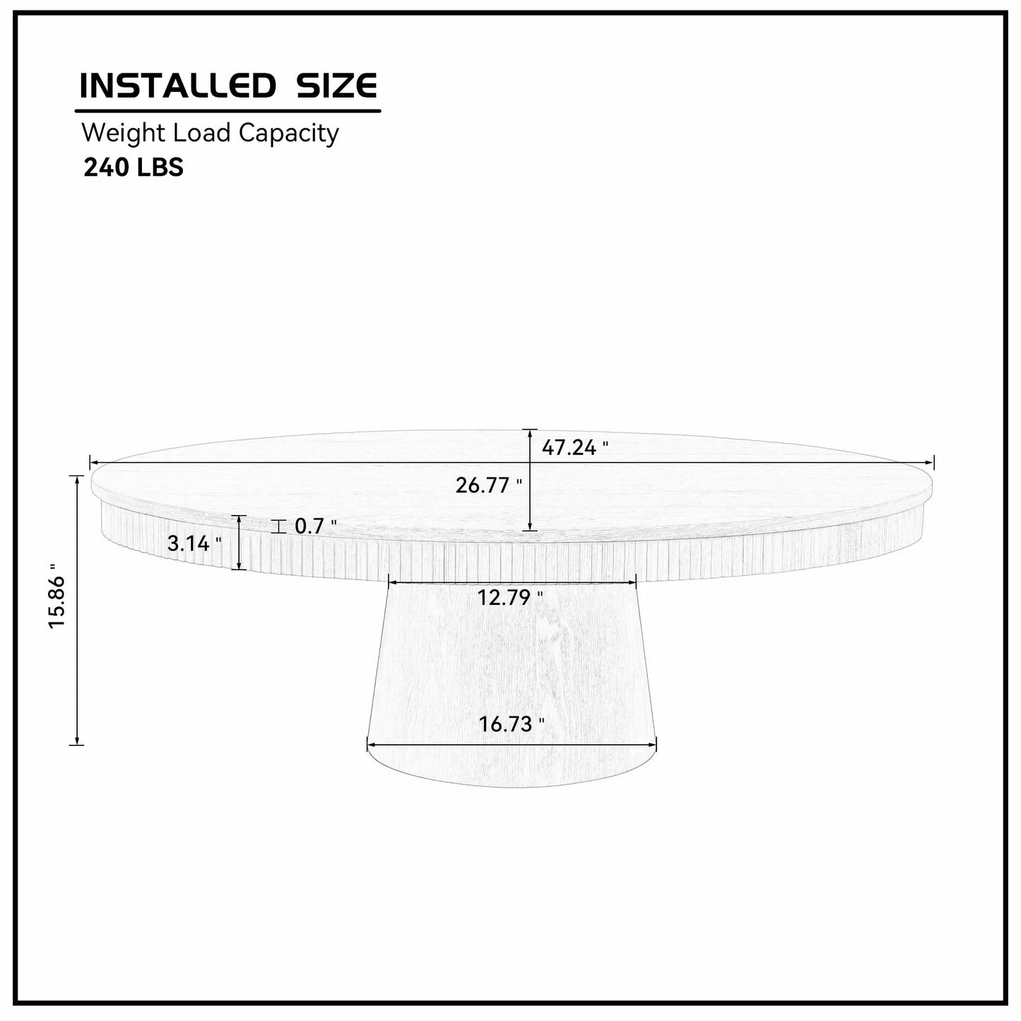 Modern Design Oval Handcraft Drum Coffee Table Length 47.24 inch Coffee Table