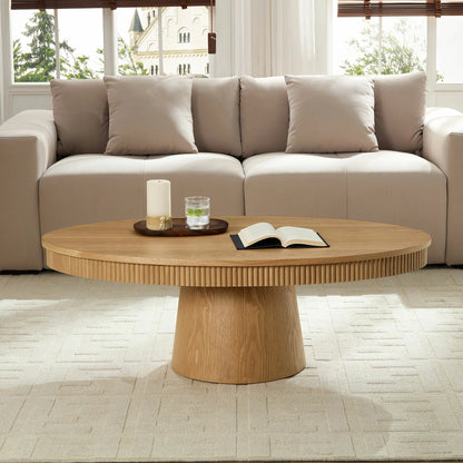Modern Design Oval Handcraft Drum Coffee Table Length 47.24 inch Coffee Table