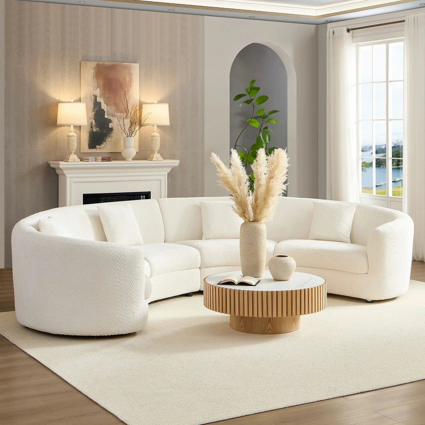 Cloud Curve 2PCs set	Classic Curved Tight Back Sofa for Living Room