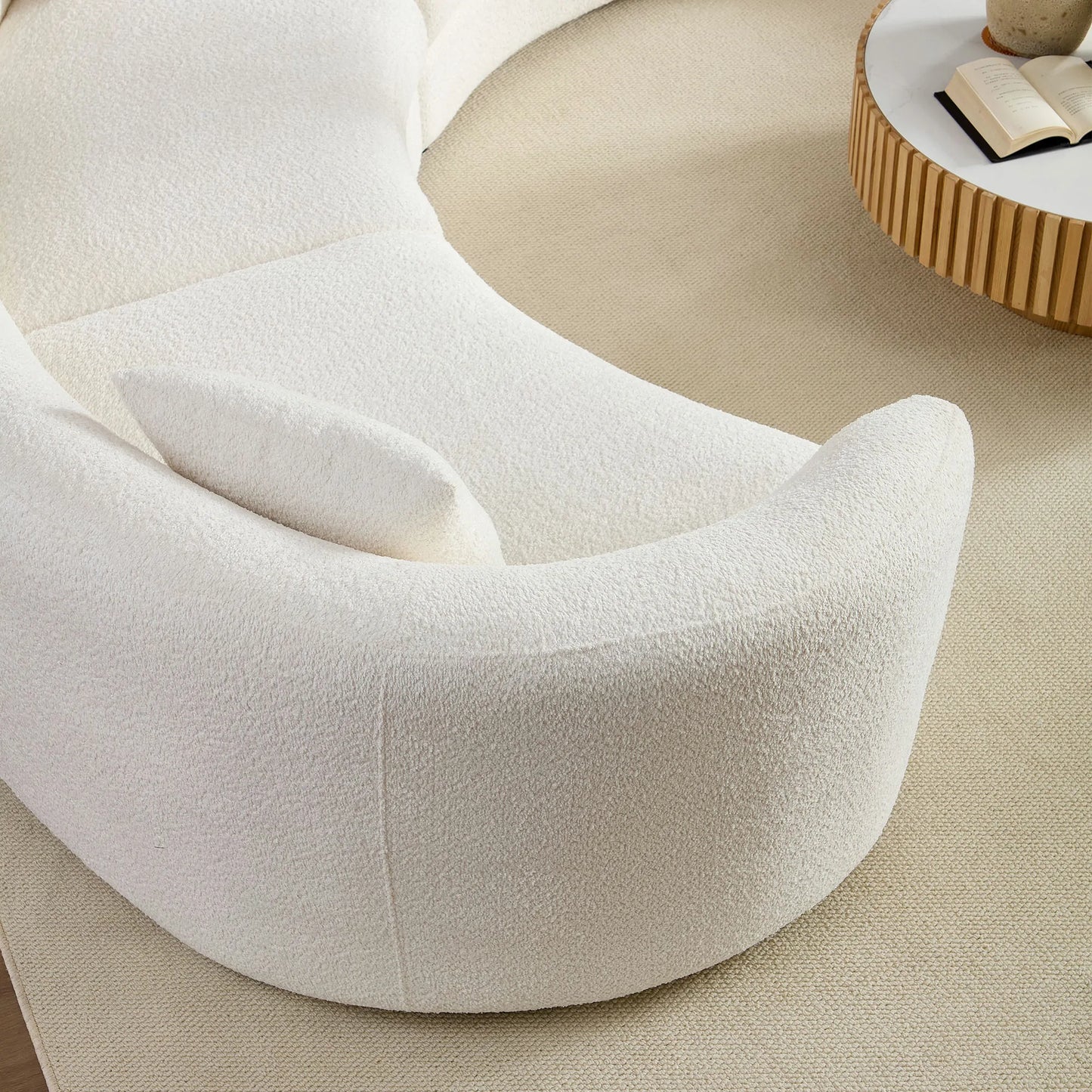 Cloud Curve 3PCs set Oversized Curved Sectional Sofa with 5 Pillows