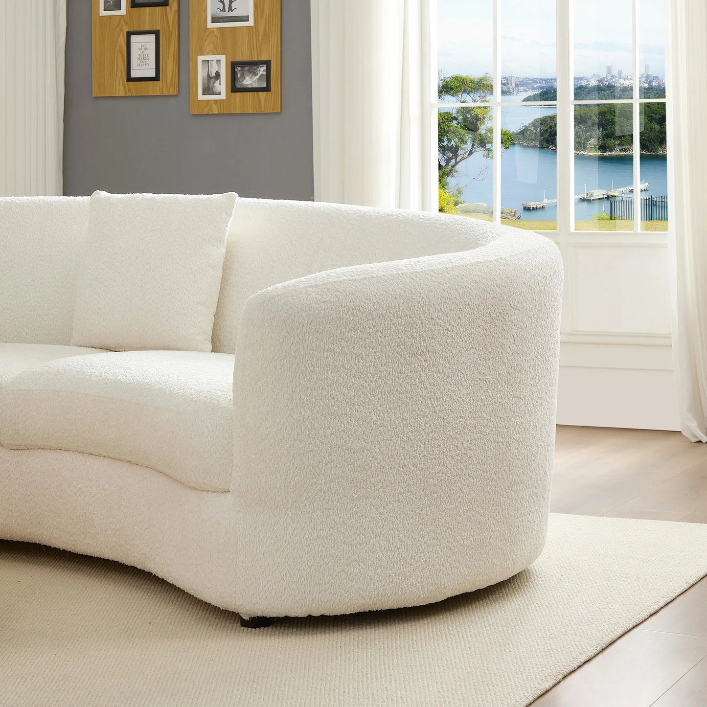 Cloud Curve 3PCs set Oversized Curved Sectional Sofa with 5 Pillows